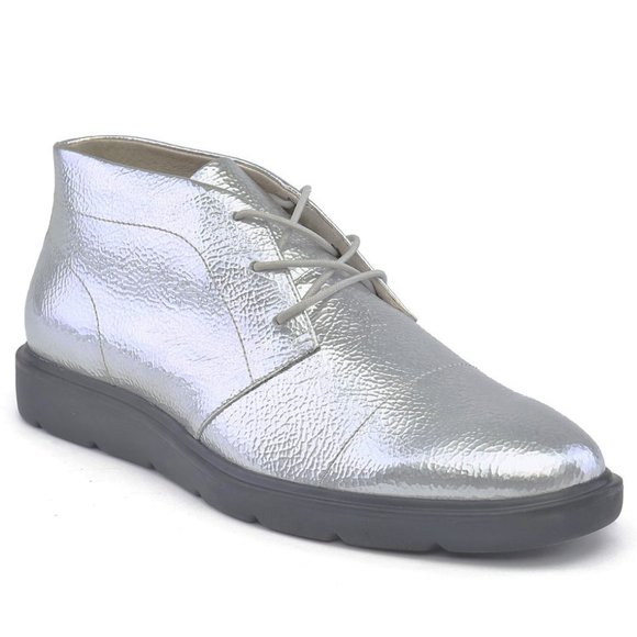 Silver Ankle Boots Lace Up United Nude FLX DSRT - Picture 2 of 12